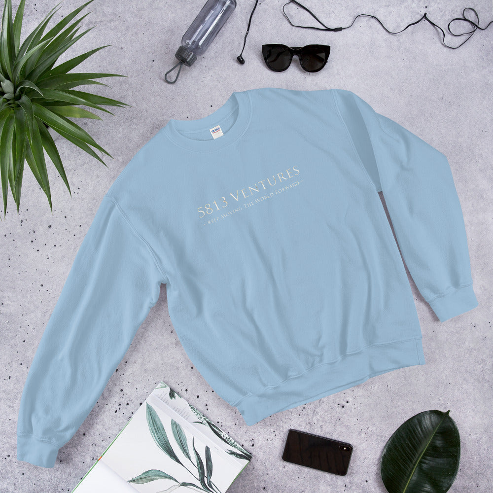 5813 Ventures Logo In Pearl on Unisex Crew Neck Sweatshirt