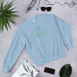 Binary Instructions To Keep Moving The World Forward With Vitruvian Earth In Green on Unisex Crew Neck Sweatshirt