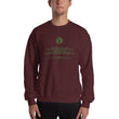 Binary Instructions To Keep Moving The World Forward With Vitruvian Earth In Green on Unisex Crew Neck Sweatshirt