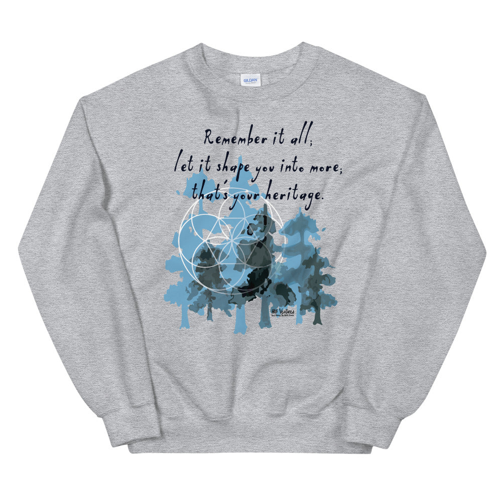 Remember Your Heritage Haiku With Trees on Unisex Crew Neck Sweatshirt