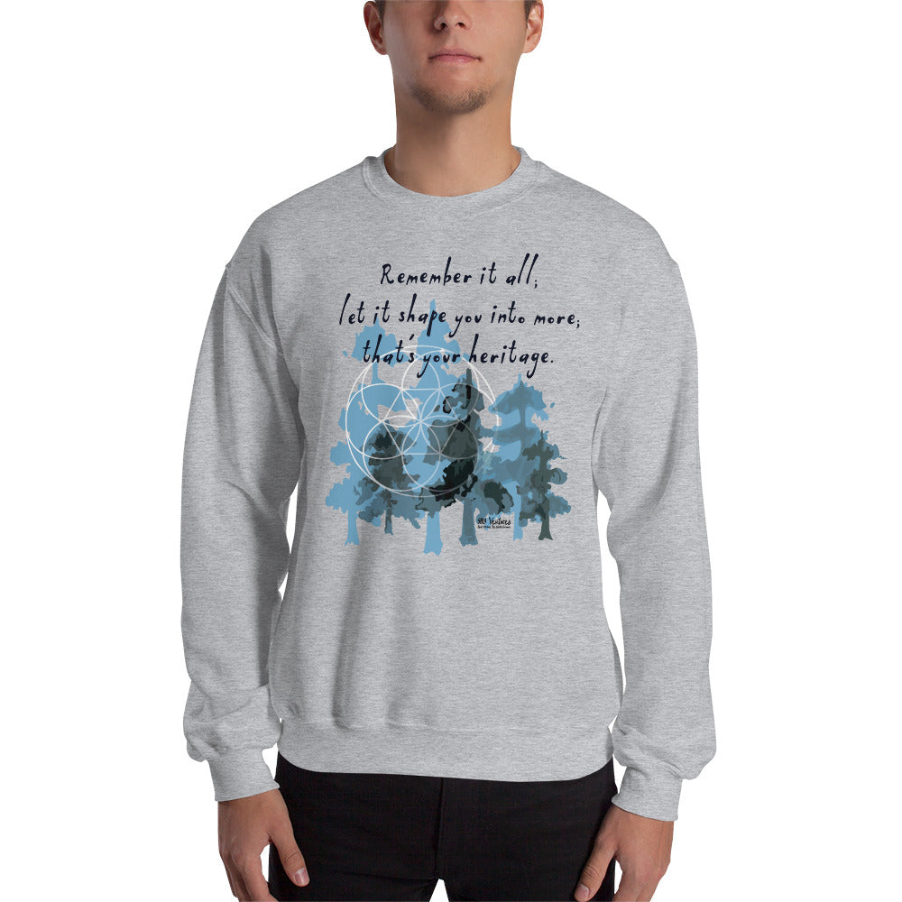 Remember Your Heritage Haiku With Trees on Unisex Crew Neck Sweatshirt