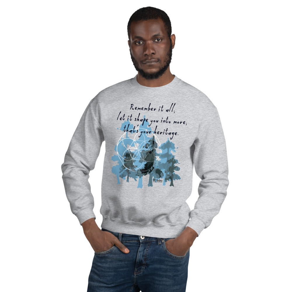 Remember Your Heritage Haiku With Trees on Unisex Crew Neck Sweatshirt