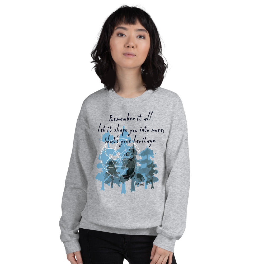 Remember Your Heritage Haiku With Trees on Unisex Crew Neck Sweatshirt