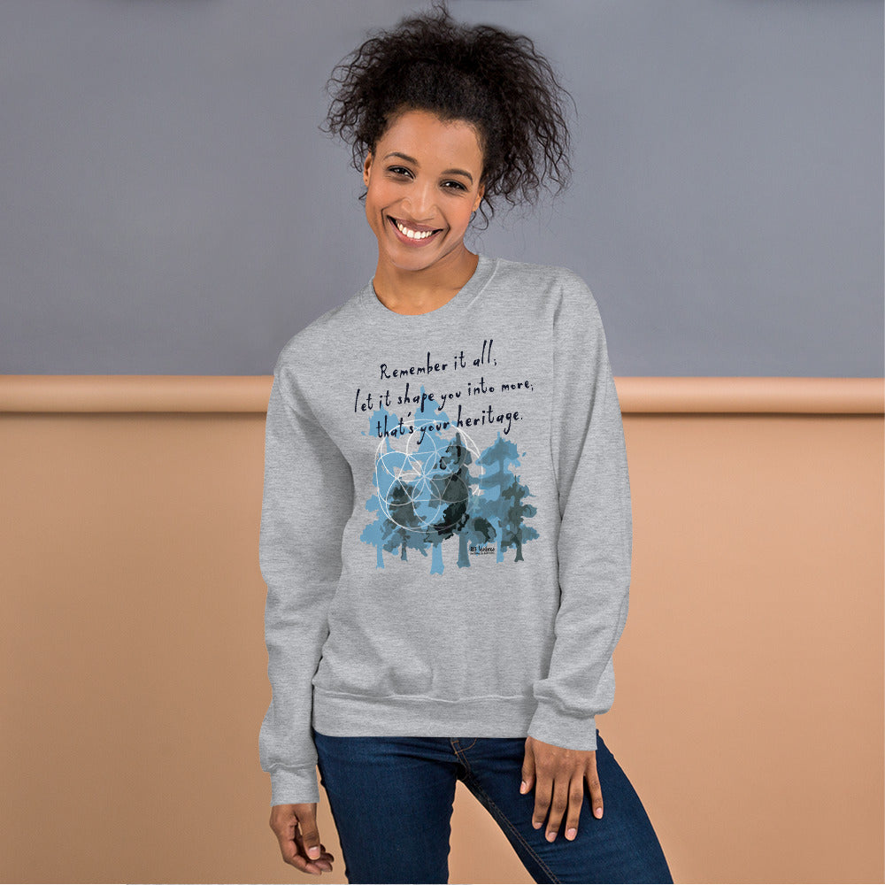 Remember Your Heritage Haiku With Trees on Unisex Crew Neck Sweatshirt