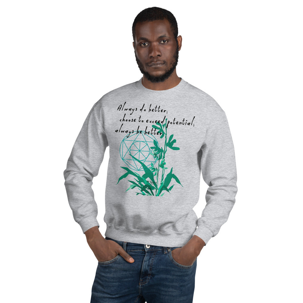 Always Better Haiku With Lilies on Unisex Crew Neck Sweatshirt