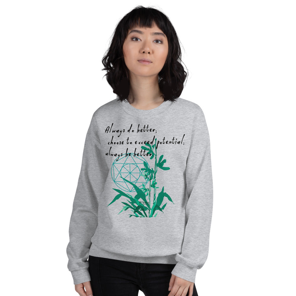 Always Better Haiku With Lilies on Unisex Crew Neck Sweatshirt