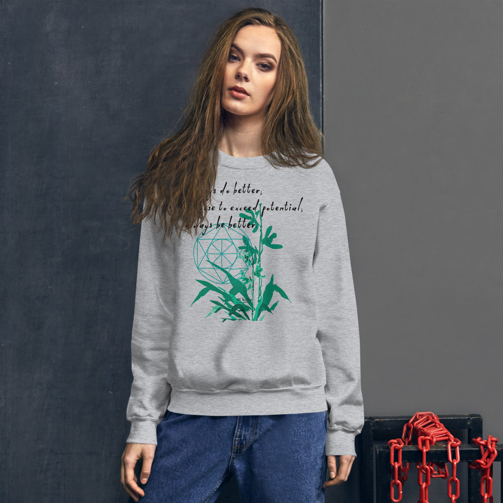 Always Better Haiku With Lilies on Unisex Crew Neck Sweatshirt