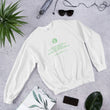 Binary Instructions To Keep Moving The World Forward With Vitruvian Earth In Green on Unisex Crew Neck Sweatshirt