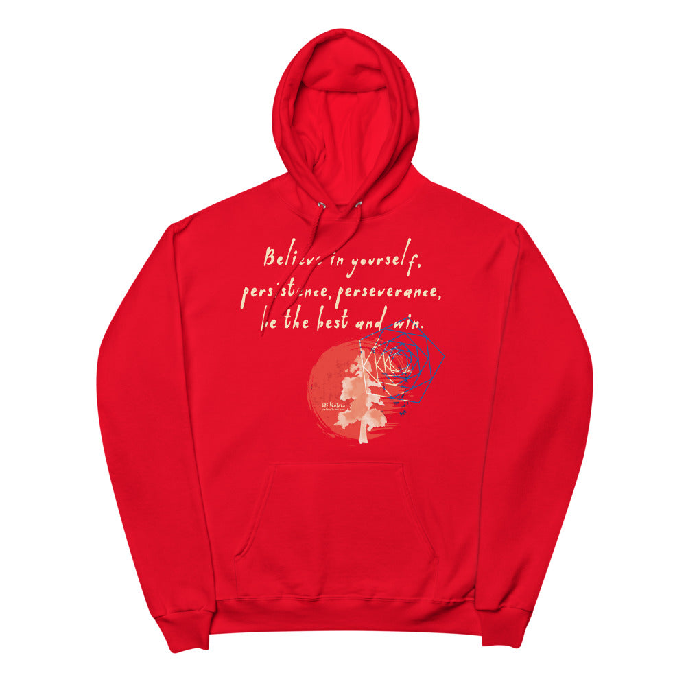 Believe To Win Haiku With Sun Tree on Unisex Fleece Hoodie