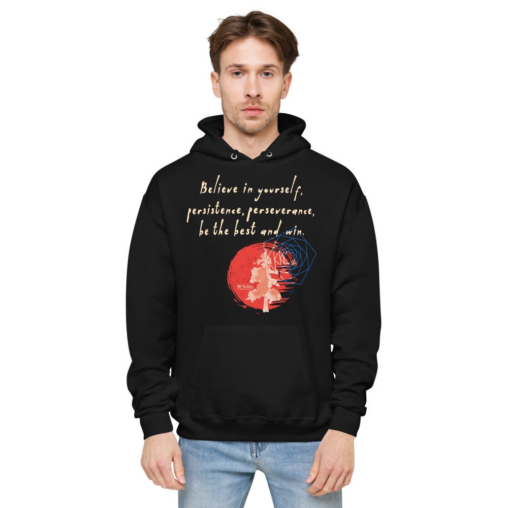 Believe To Win Haiku With Sun Tree on Unisex Fleece Hoodie