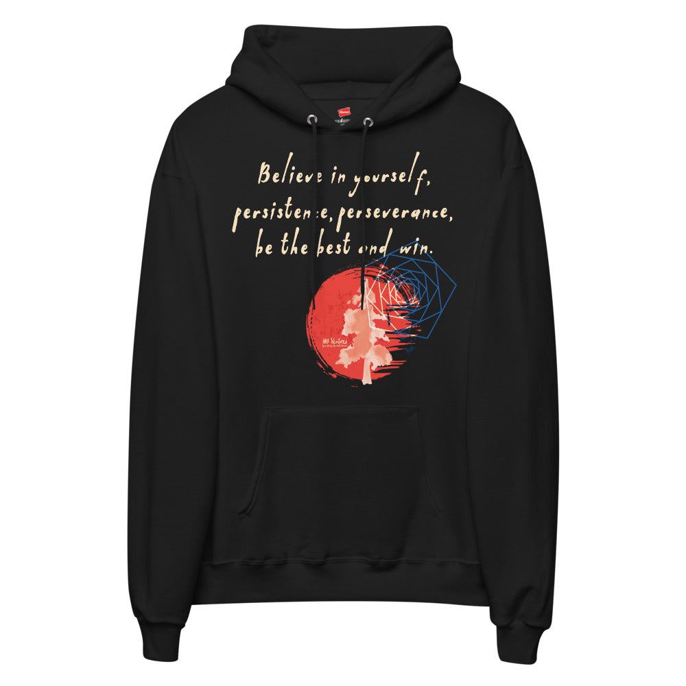 Believe To Win Haiku With Sun Tree on Unisex Fleece Hoodie