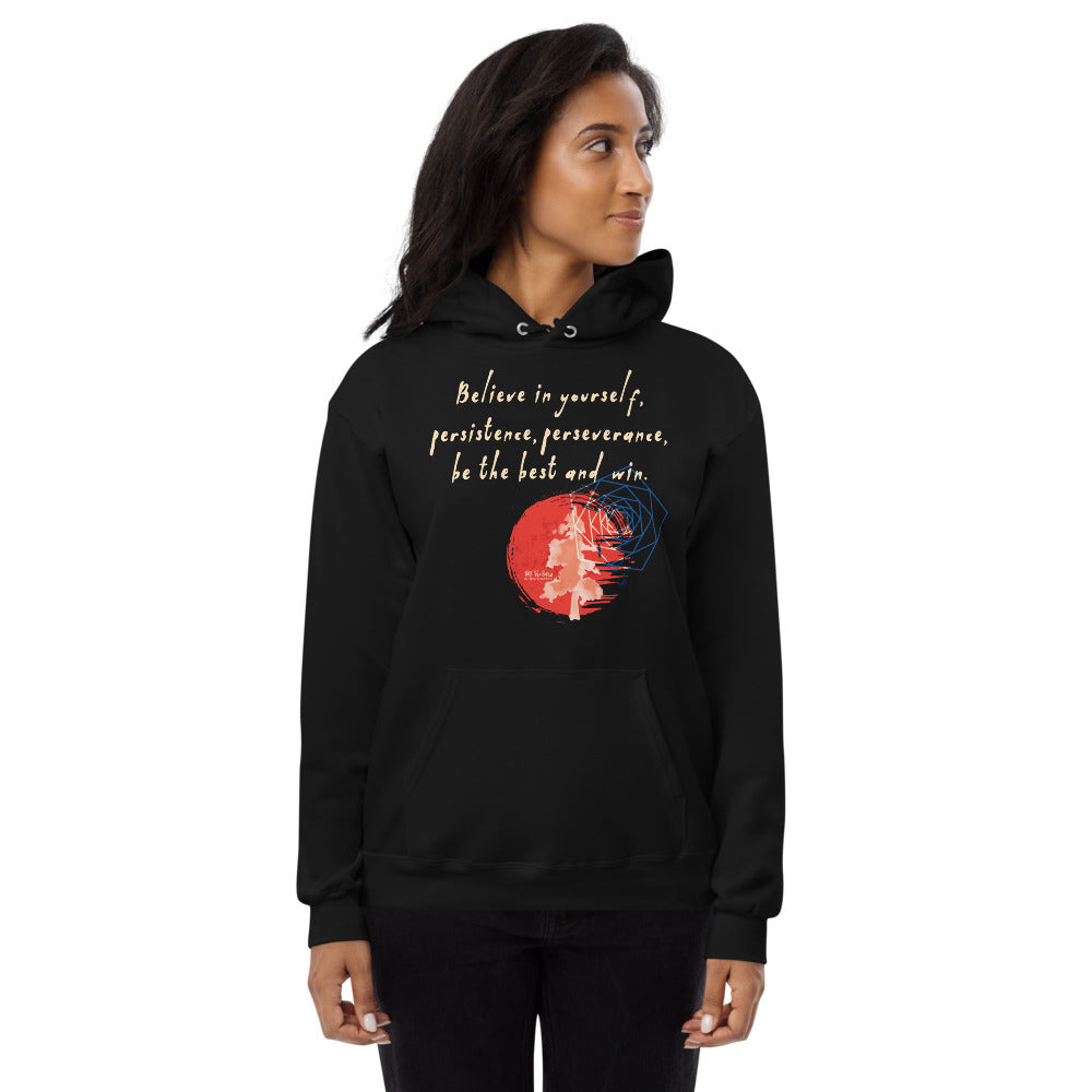 Believe To Win Haiku With Sun Tree on Unisex Fleece Hoodie