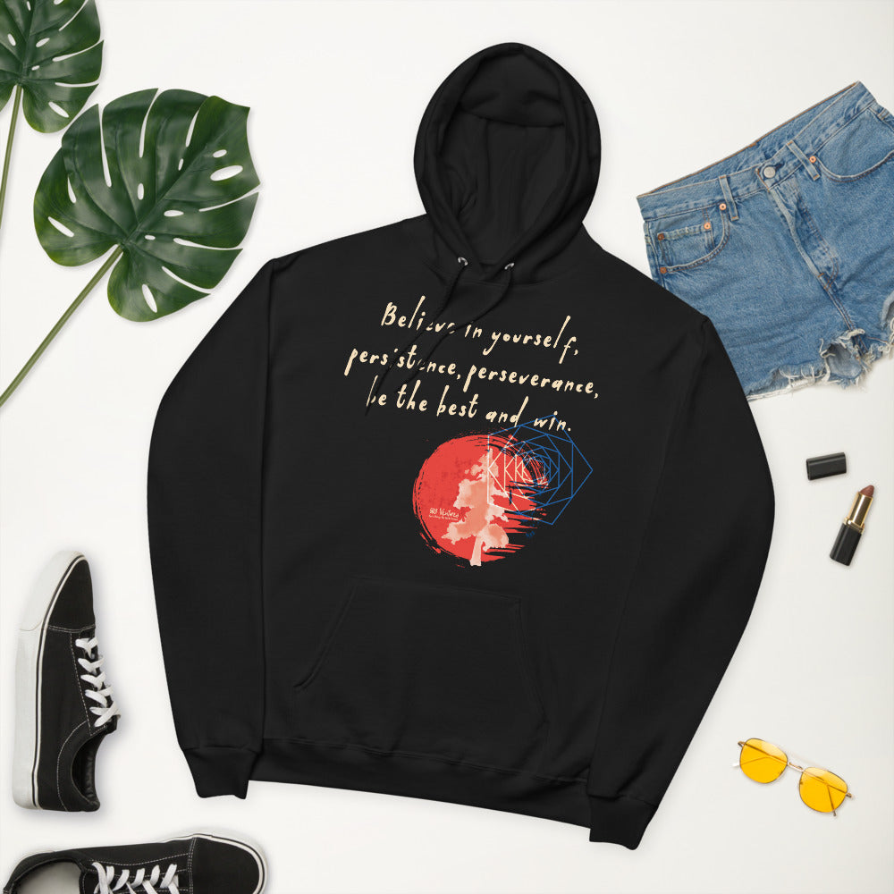 Believe To Win Haiku With Sun Tree on Unisex Fleece Hoodie