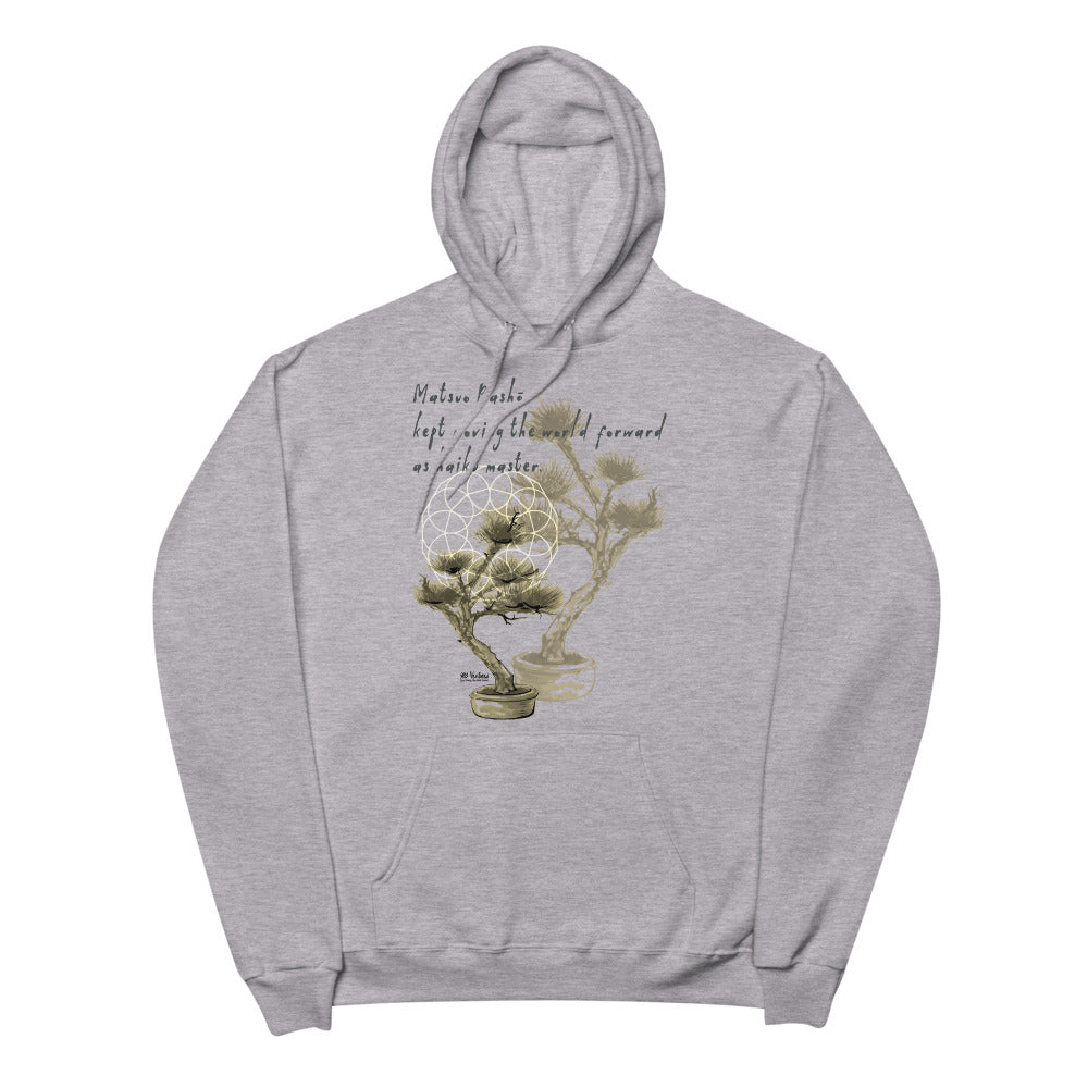 Matsuo Basho Haiku With Bonsai on Unisex Fleece Hoodie