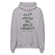 Charcoal Sketch Dreaming To Keep Moving The World Forward on Unisex Fleece Hoodie