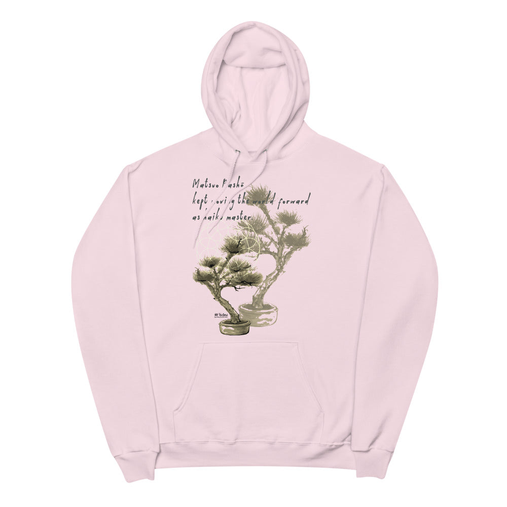 Matsuo Basho Haiku With Bonsai on Unisex Fleece Hoodie