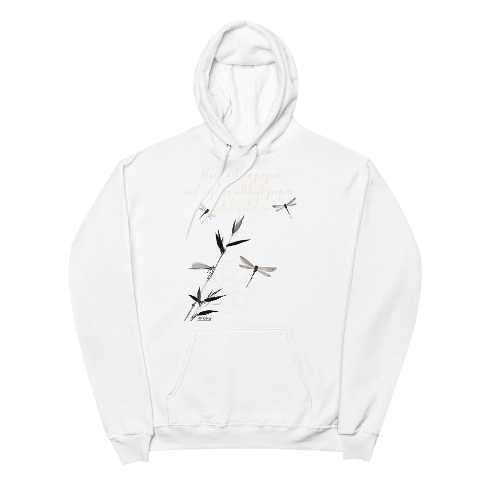 Walk With A Purpose Haiku With Dragonfly on Unisex Fleece Hoodie