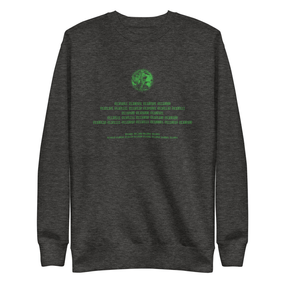 Binary Instructions To Keep Moving The World Forward With Venusian Earth In Green on Unisex Fleece Pullover