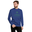 Binary Instructions To Keep Moving The World Forward With Vitruvian Earth In Green on Unisex Fleece Pullover