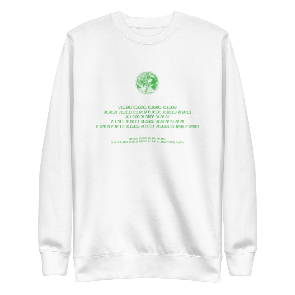 Binary Instructions To Keep Moving The World Forward With Venusian Earth In Green on Unisex Fleece Pullover