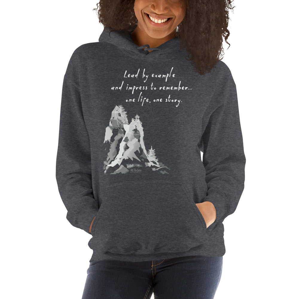 Lead By Example Haiku With Mountain Shrines on Unisex Heavy Blend Hoodie