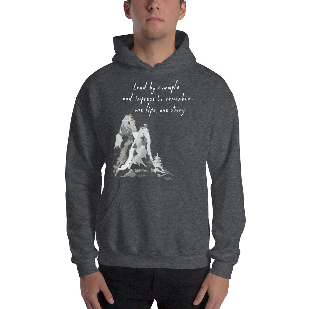 Lead By Example Haiku With Mountain Shrines on Unisex Heavy Blend Hoodie