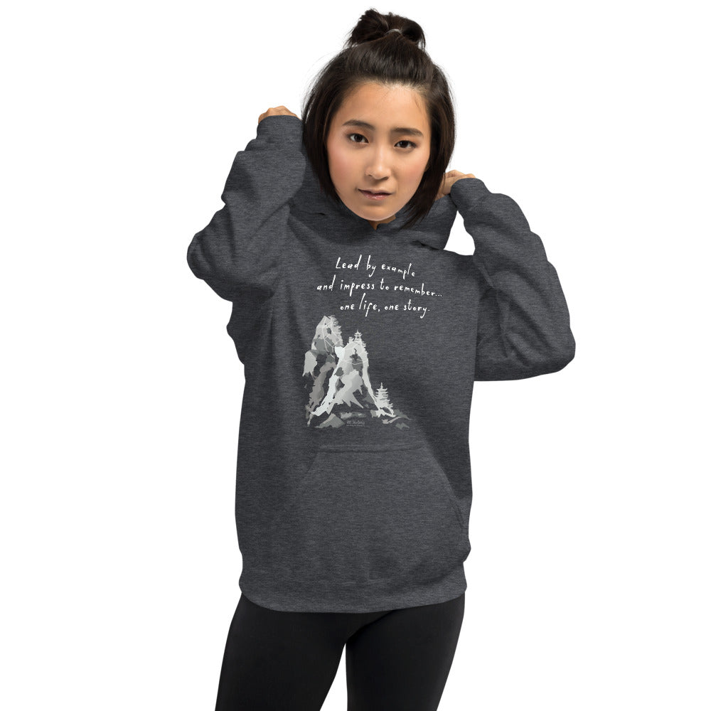 Lead By Example Haiku With Mountain Shrines on Unisex Heavy Blend Hoodie