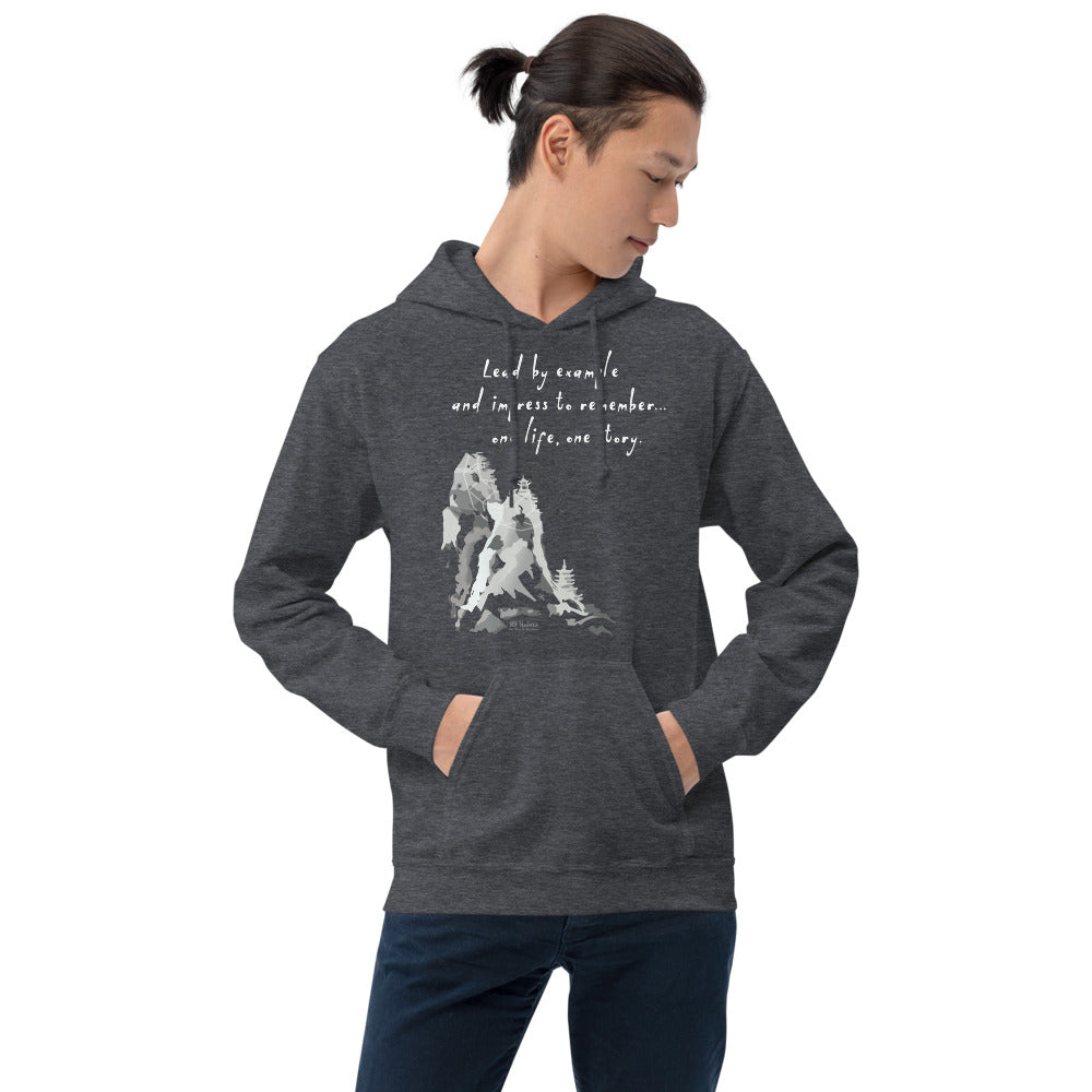 Lead By Example Haiku With Mountain Shrines on Unisex Heavy Blend Hoodie