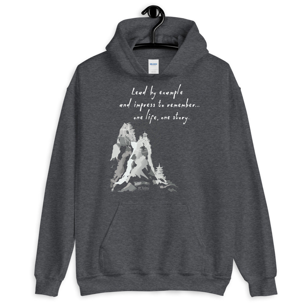 Lead By Example Haiku With Mountain Shrines on Unisex Heavy Blend Hoodie