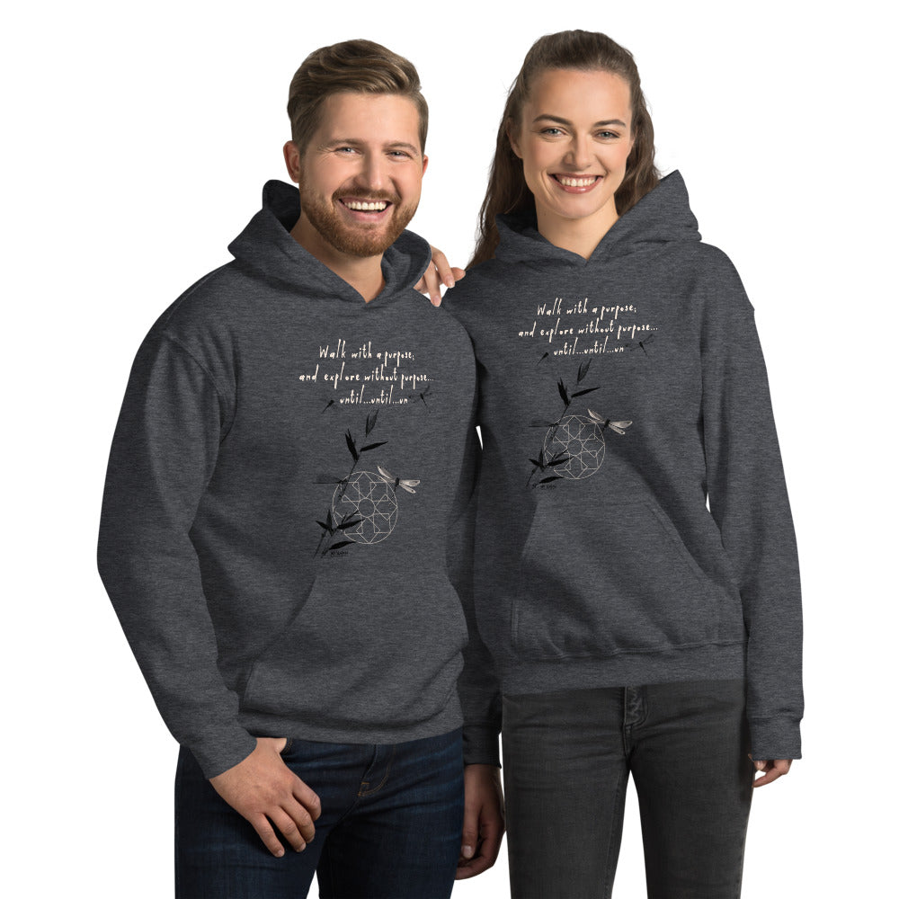 Walk With A Purpose Haiku With Dragonfly on Unisex Heavy Blend Hoodie