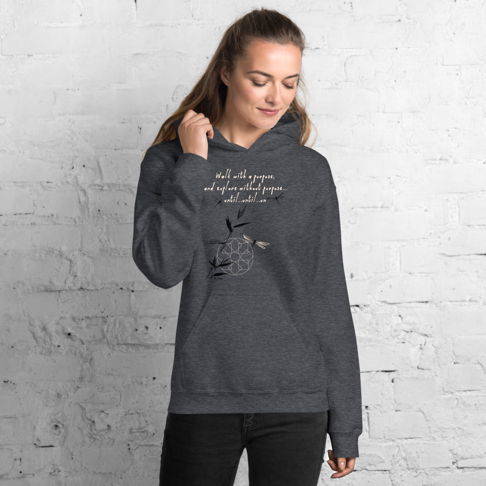 Walk With A Purpose Haiku With Dragonfly on Unisex Heavy Blend Hoodie