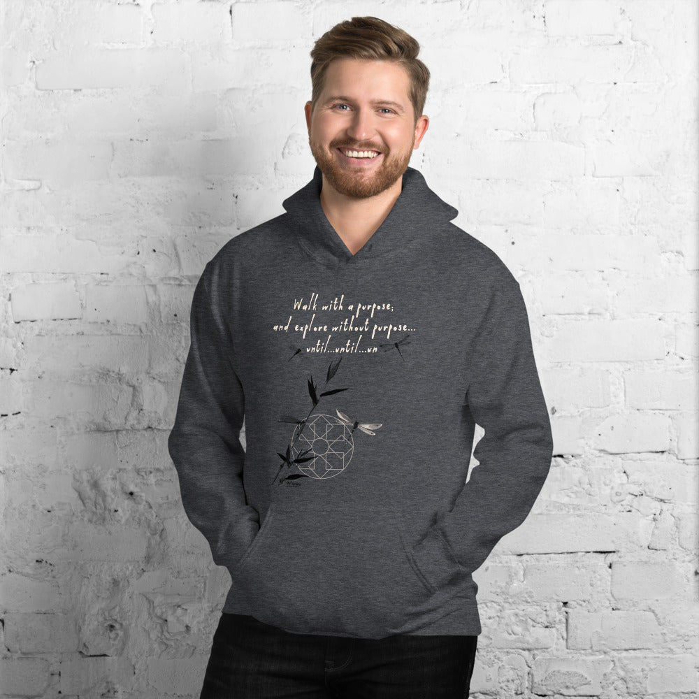 Walk With A Purpose Haiku With Dragonfly on Unisex Heavy Blend Hoodie