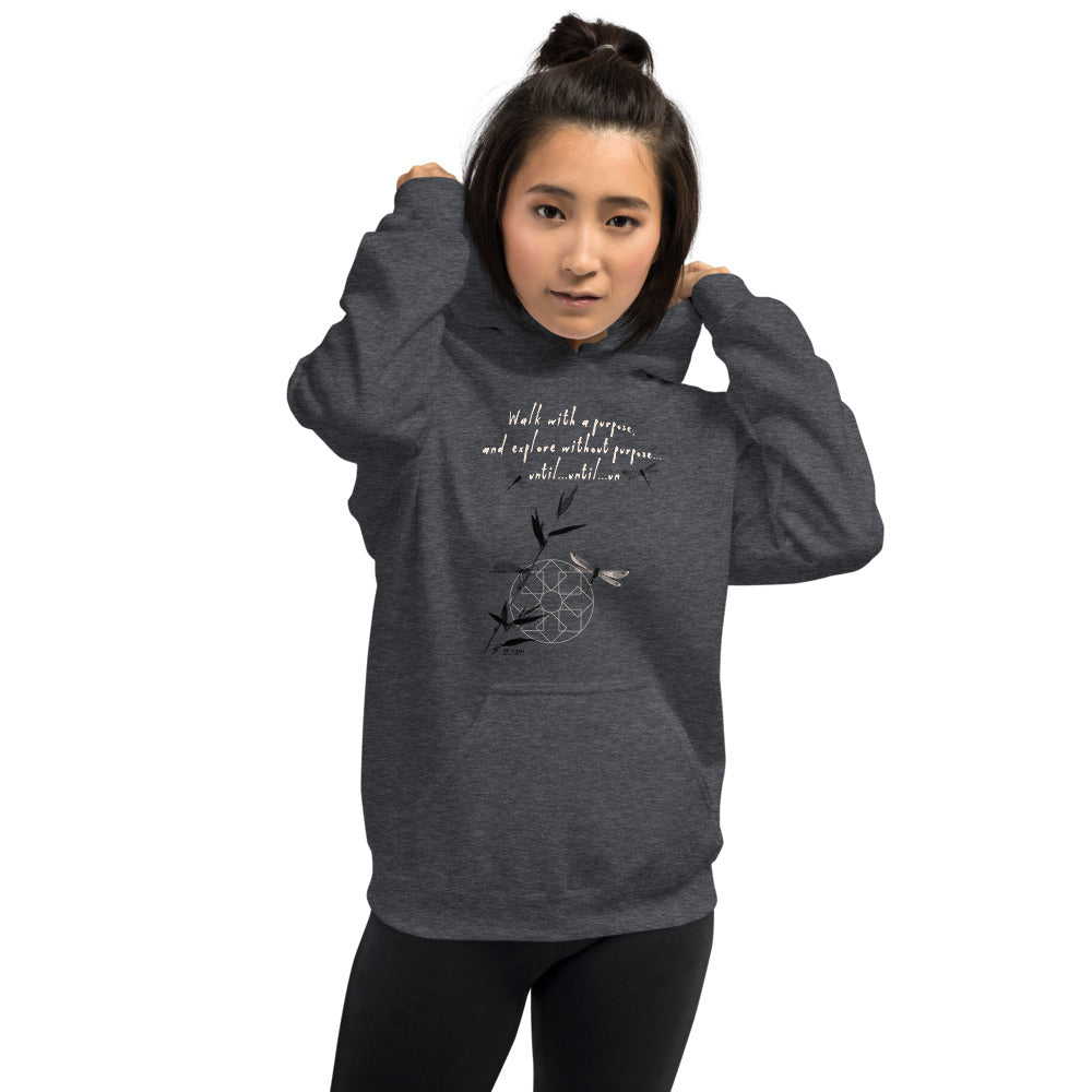 Walk With A Purpose Haiku With Dragonfly on Unisex Heavy Blend Hoodie