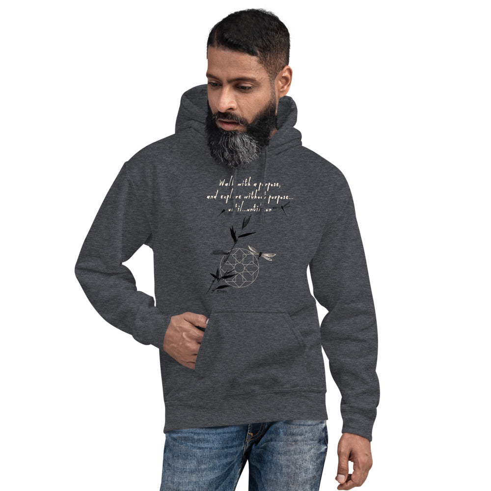 Walk With A Purpose Haiku With Dragonfly on Unisex Heavy Blend Hoodie