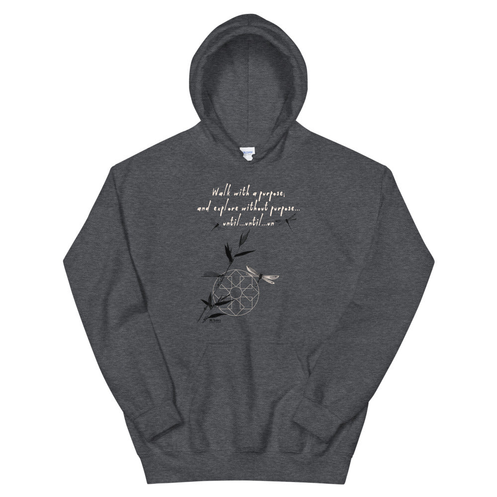 Walk With A Purpose Haiku With Dragonfly on Unisex Heavy Blend Hoodie