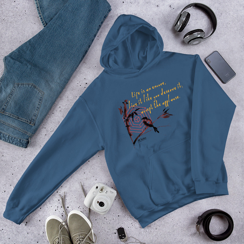 Life Is An Encore Haiku With Wren on Unisex Heavy Blend Hoodie