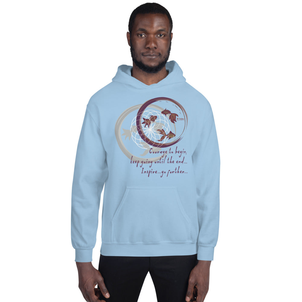 Courage To Begin Haiku With Fish on Unisex Heavy Blend Hoodie