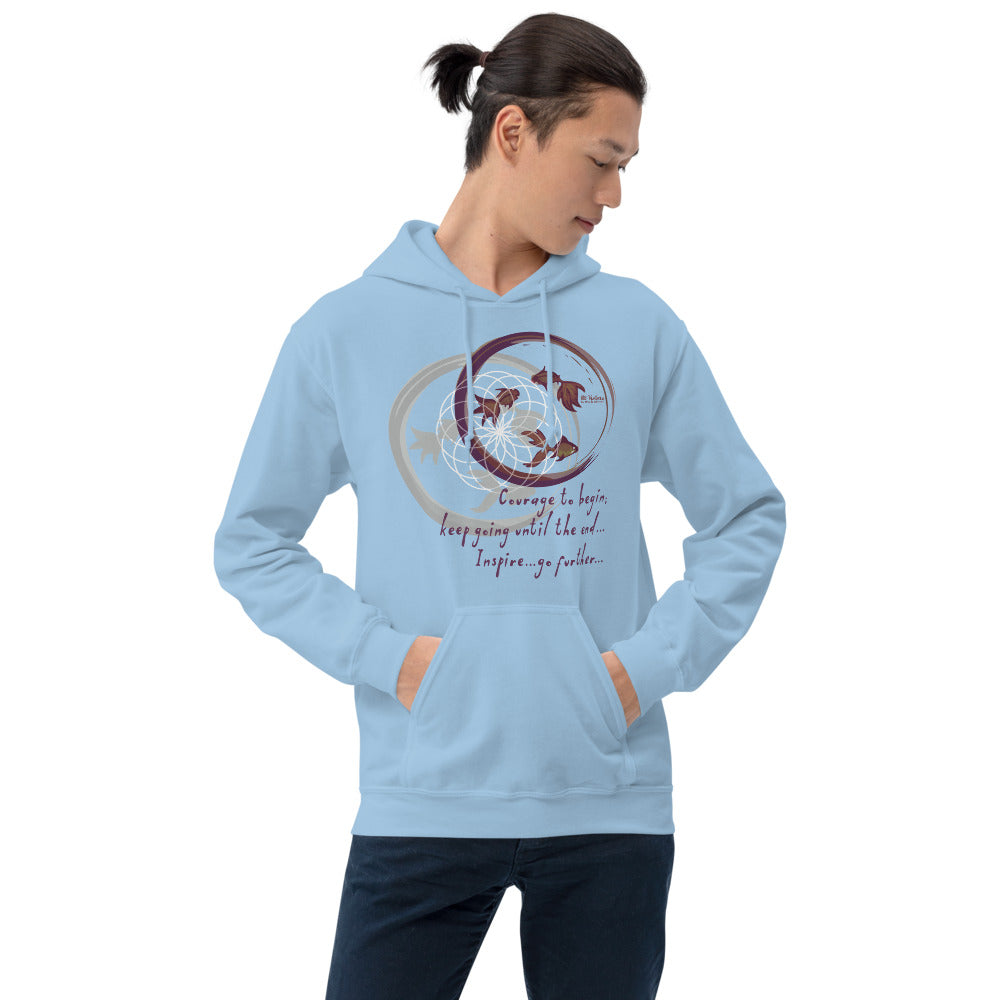 Courage To Begin Haiku With Fish on Unisex Heavy Blend Hoodie