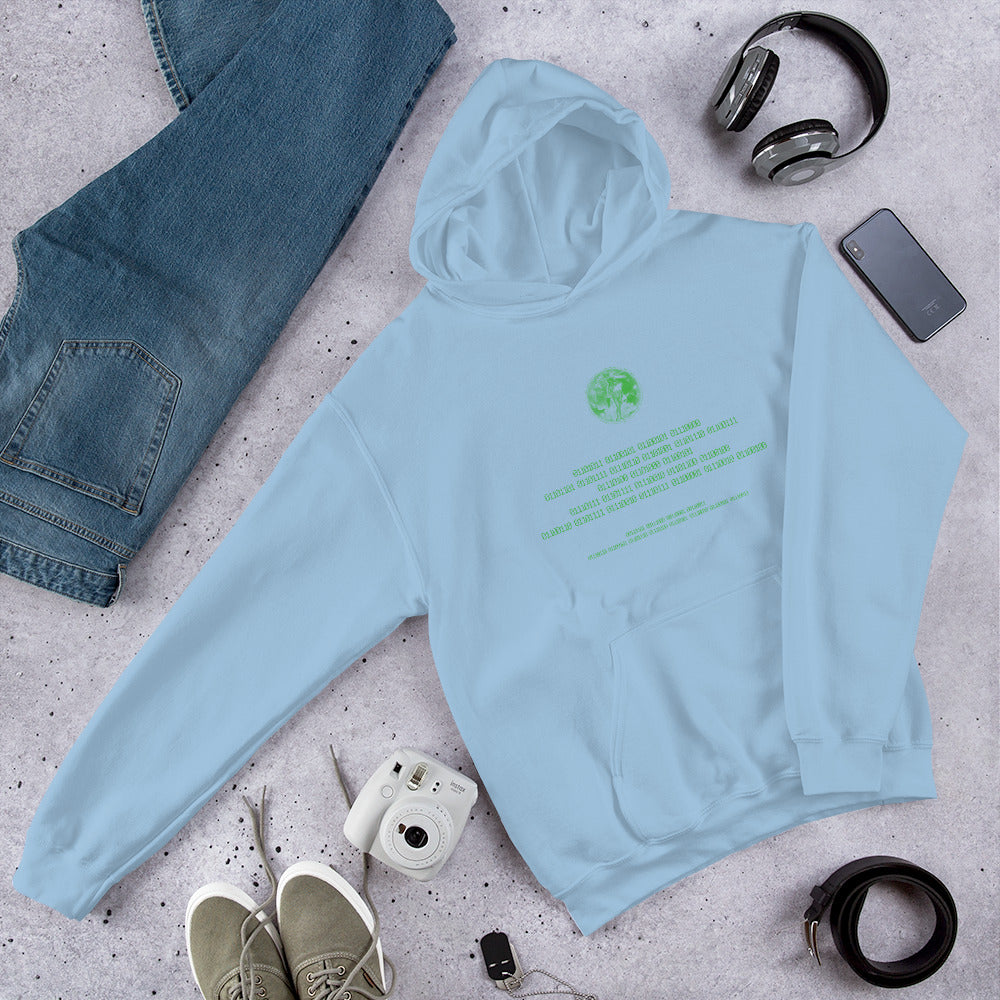 Binary Instructions To Keep Moving The World Forward With Venusian Earth In Green on Unisex Heavy Blend Hoodie