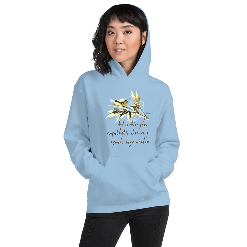 Sage Wisdom Haiku With Sparrow on Unisex Heavy Blend Hoodie