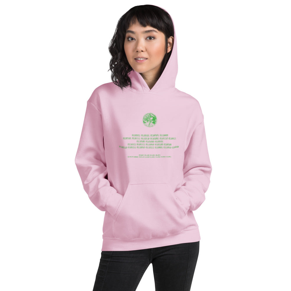 Binary Instructions To Keep Moving The World Forward With Venusian Earth In Green on Unisex Heavy Blend Hoodie