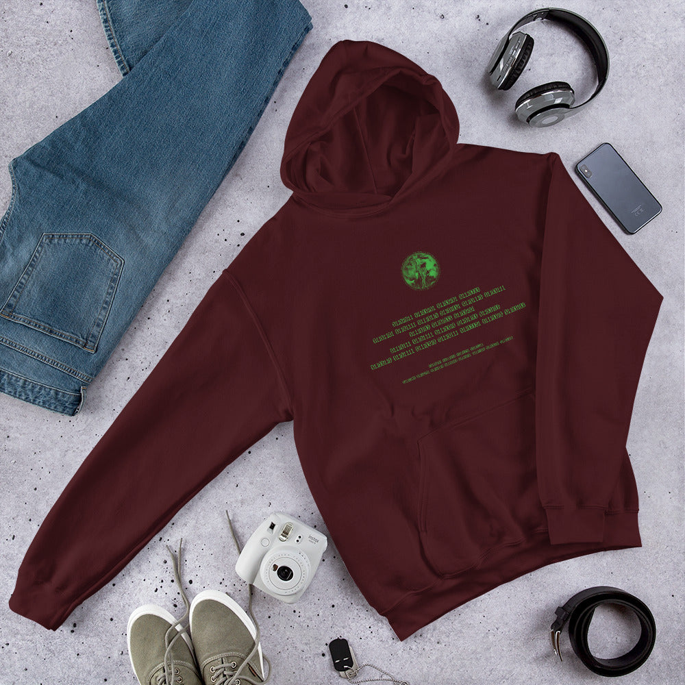 Binary Instructions To Keep Moving The World Forward With Venusian Earth In Green on Unisex Heavy Blend Hoodie