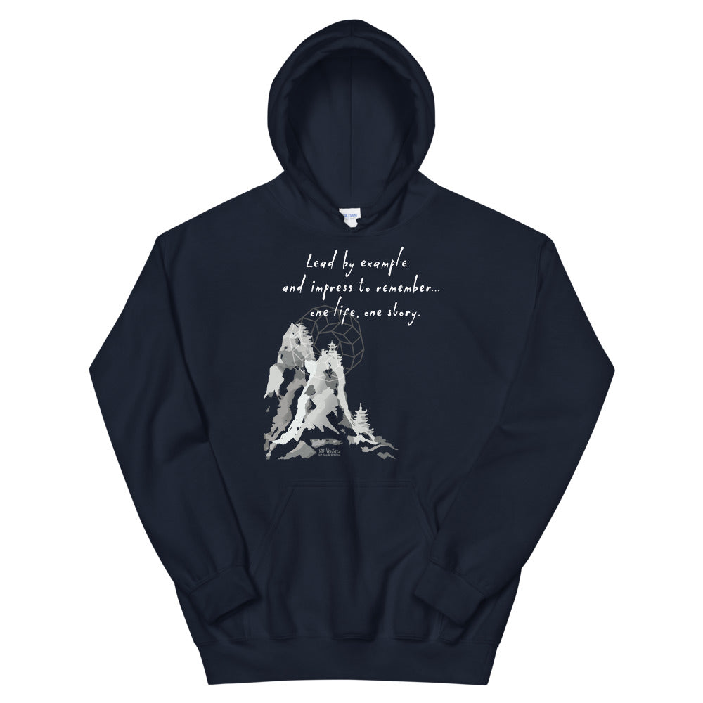 Lead By Example Haiku With Mountain Shrines on Unisex Heavy Blend Hoodie