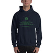 Binary Instructions To Keep Moving The World Forward With Vitruvian Earth In Green on Unisex Heavy Blend Hoodie