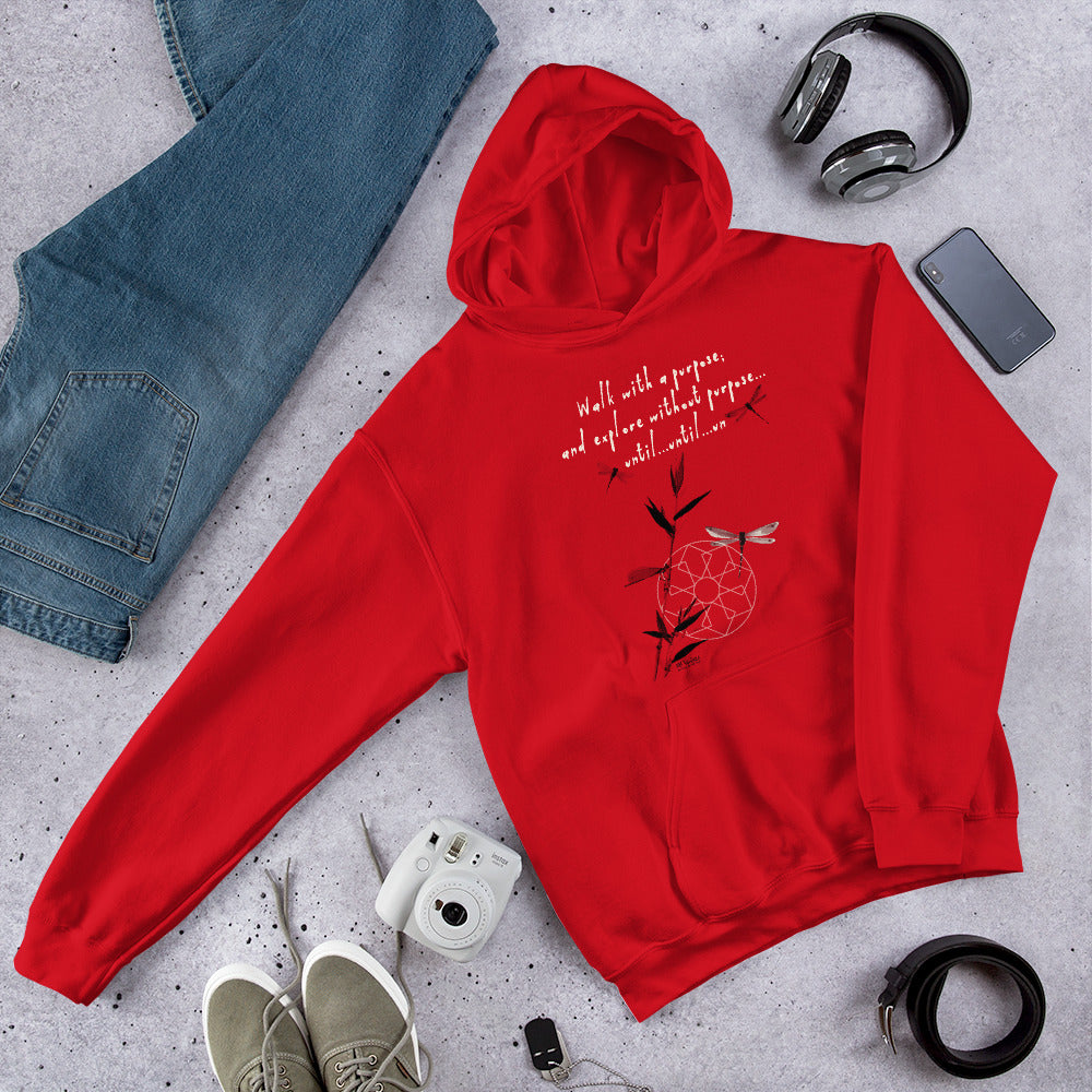 Walk With A Purpose Haiku With Dragonfly on Unisex Heavy Blend Hoodie