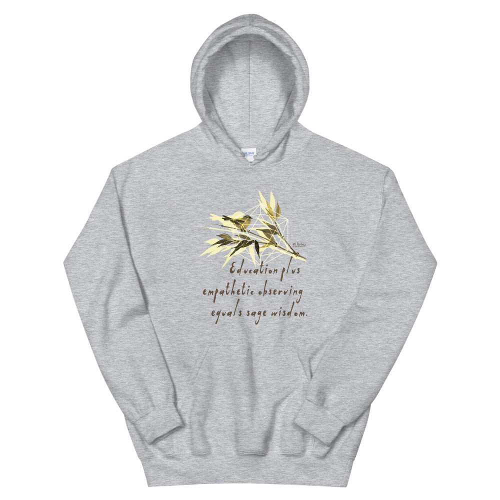 Sage Wisdom Haiku With Sparrow on Unisex Heavy Blend Hoodie