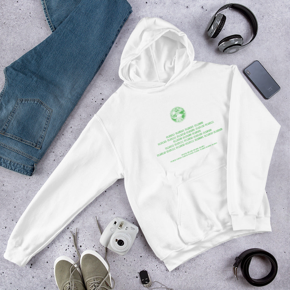 Binary Instructions To Keep Moving The World Forward With Vitruvian Earth In Green on Unisex Heavy Blend Hoodie