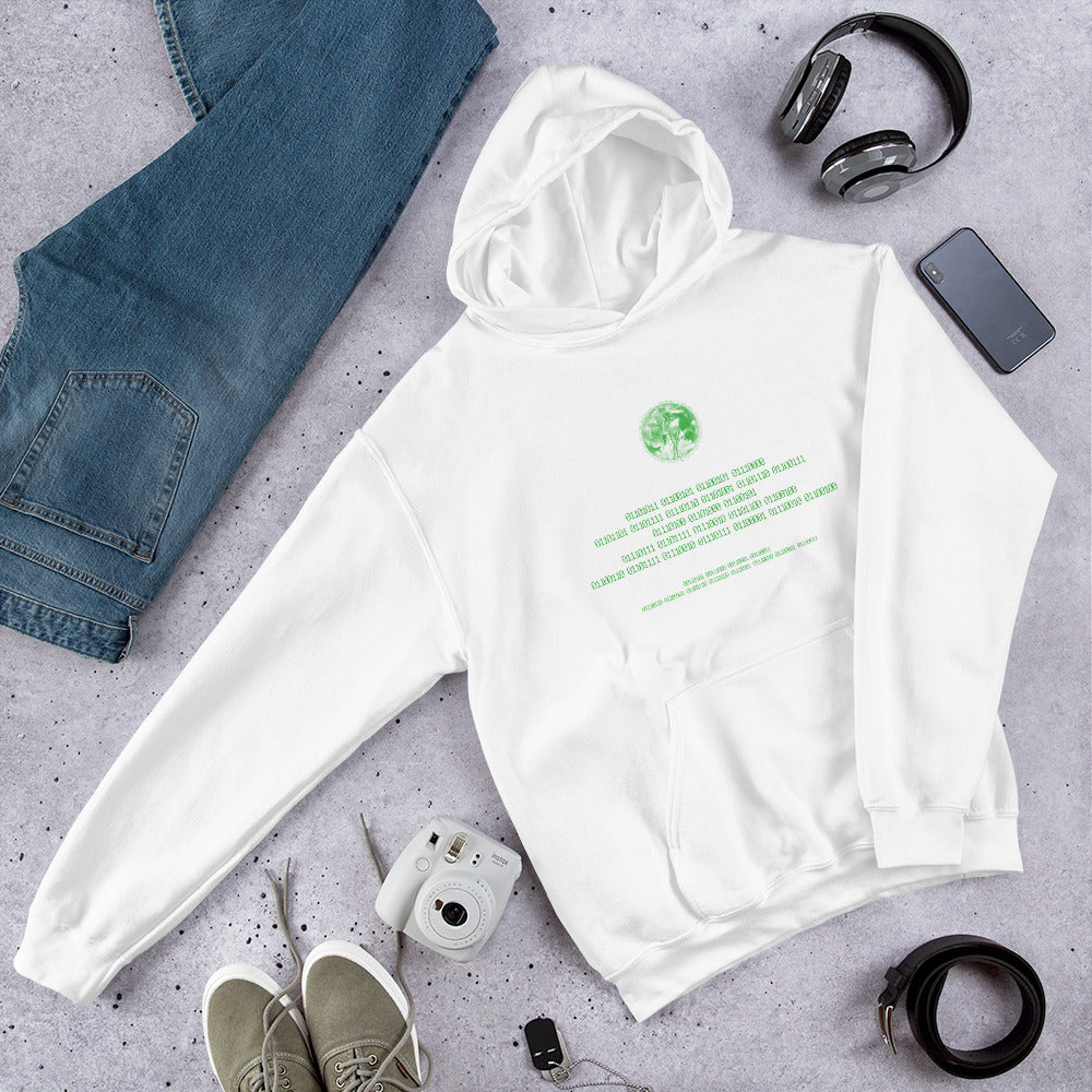 Binary Instructions To Keep Moving The World Forward With Venusian Earth In Green on Unisex Heavy Blend Hoodie