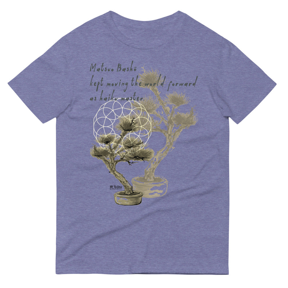 Matsuo Basho Haiku With Bonsai on Men's Short-Sleeve T-Shirt