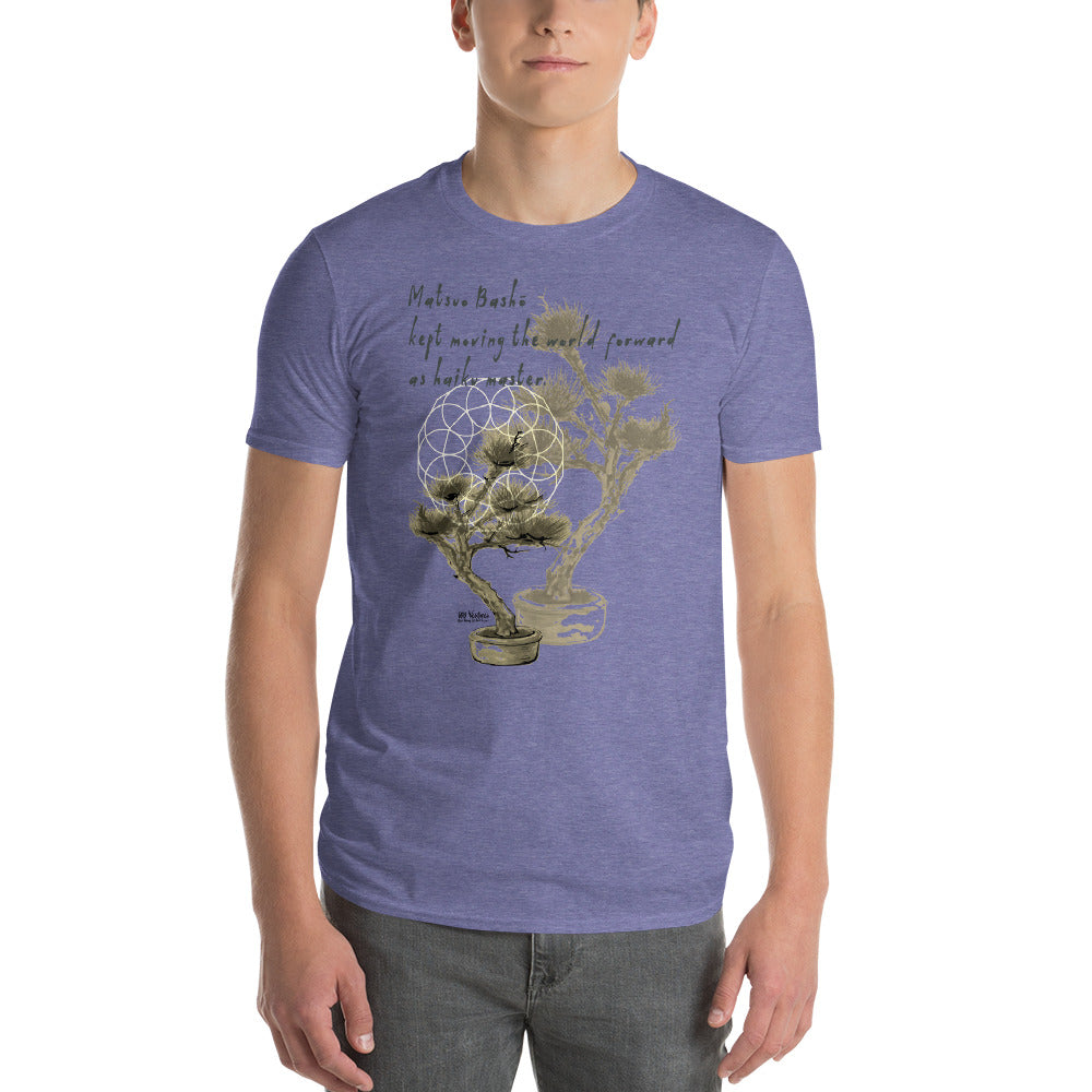 Matsuo Basho Haiku With Bonsai on Men's Short-Sleeve T-Shirt